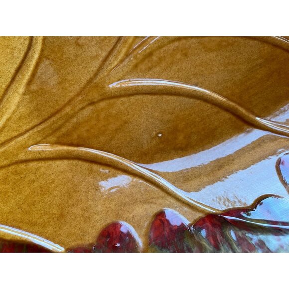 VTG California Pottery Rich Color Woodgrain Large Centerpiece R-133 18 x 10 x 3" - Picture 8 of 16